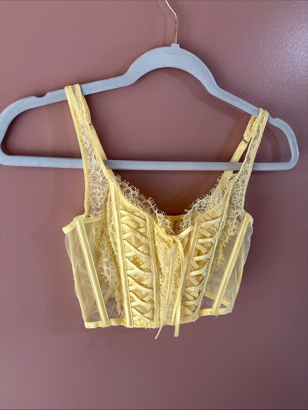 Victoria's Secret Yellow Lace Corset